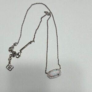 Kendra Scott Silver Necklace with Iridescent Pendant